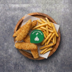 4 Pieces Chicken Strips & Chips